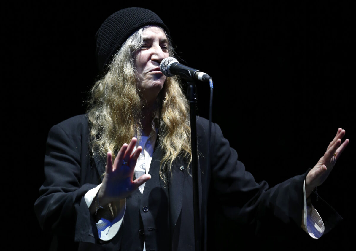 Patti Smith at the Circo Massimo in Rome on 27 July to mark her 80th birthday